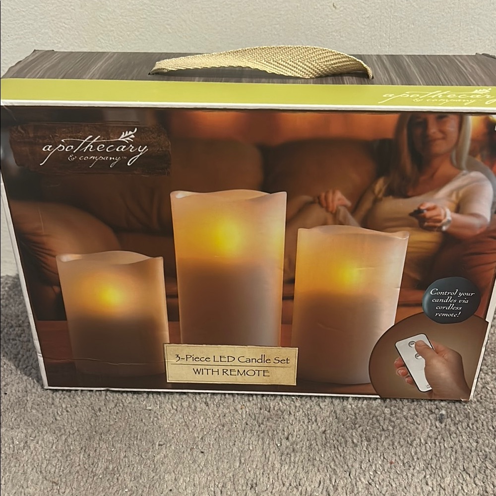 Cream Flameless LED Candles Set Accents